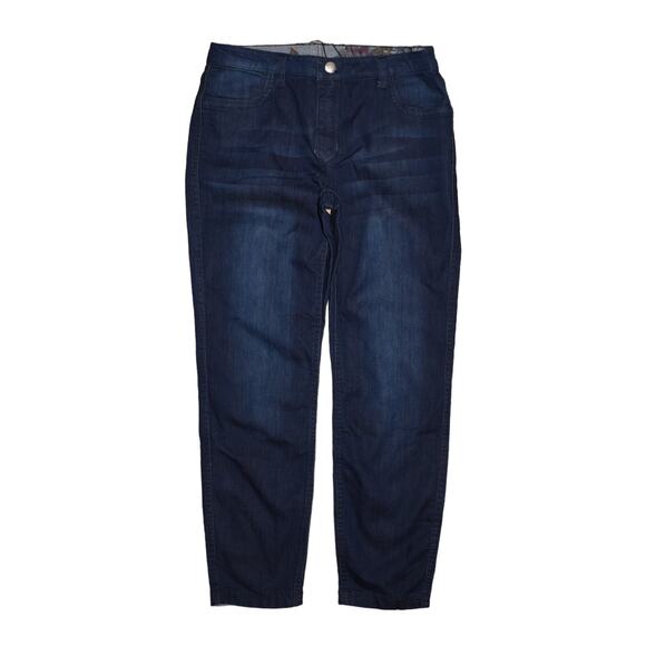 WOMEN WITH CONTROL NEW $64 Reversible Slim Ankle Jean Dark Indigo Floral 2P - Picture 2 of 5